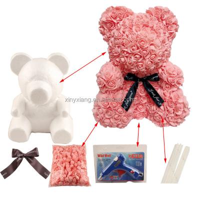 China Factory Wholesale Rose Bear Homemade DIY Gift Kit, DIY Rose Bear Accessories Kits, DIY Rose Bear Wedding Party Decoration Gifts for sale