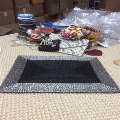 China Factory wholesale&custom Beaded Placemats For Dining Table, Wooden Bead Woven Placemat, Hand beads embroidery table runner 05 for sale
