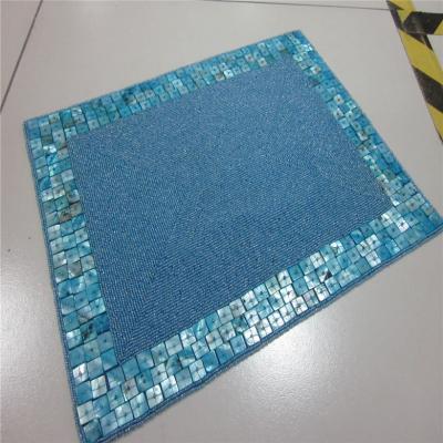 China Factory Direct Selling Processing and Custom Beaded Mat Hand-Made Cup Matdishes Disc Pad Dinner Flag Table Mat Tea Table Mat 114 for sale