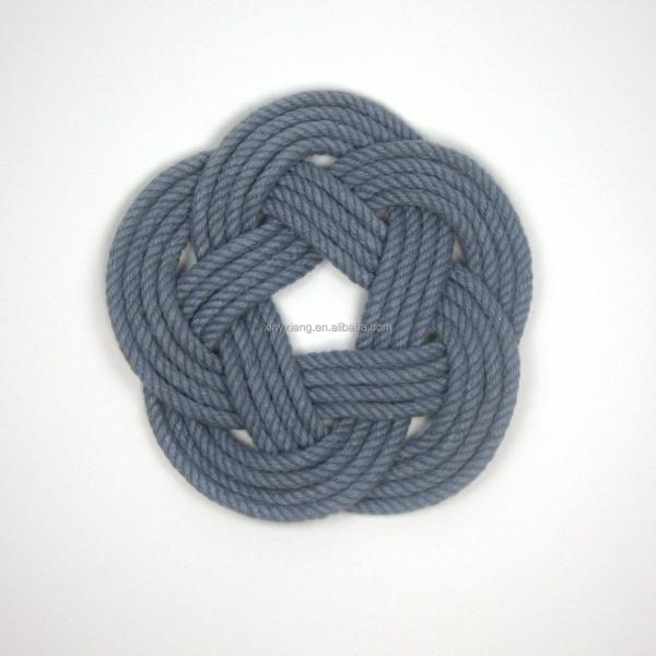 Quality Factory Wholesale Nautical Coasters Woven Sailor Knot absorbent 100% cotton, for sale