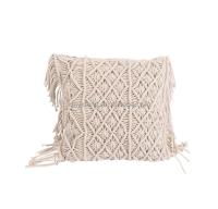 Quality Factory Wholesale Macrame Handmade Woven Knotted Pillow Cover, Macrame Cushion for sale