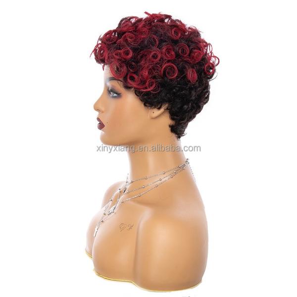 Quality Factory Wholesale Water Wave Remy Hair Short Human Hair Wigs For Black Women Mohawk Machine Made Wigs for sale