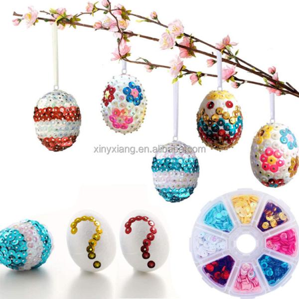 Quality Factory Wholesale DIY Easter craft ideas using styrofoam eggs, Sequin Egg Ornament Craft Kit, DIY Christmas Ornaments for sale