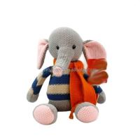 Quality Factory Wholesale Knit Fabric Elephant Stuffed Animal, 100% Cotton Knitted Plush for sale