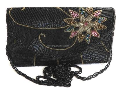 China Factory Custom Beaded Clutch Bag, Vintage Multi-Color Beaded Purse Handbag Clutch, Womne Vintage Embroidery Evening Bead Clutch for sale