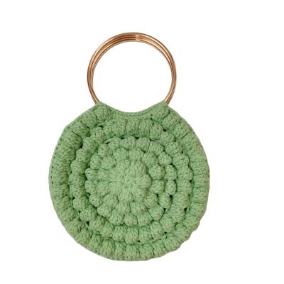 China Factory Custom Bohemian Hippie Organic Cotton Crochet Bag Purse Handmade, Crochet Style Tote Bag, Knitted handbag for sale