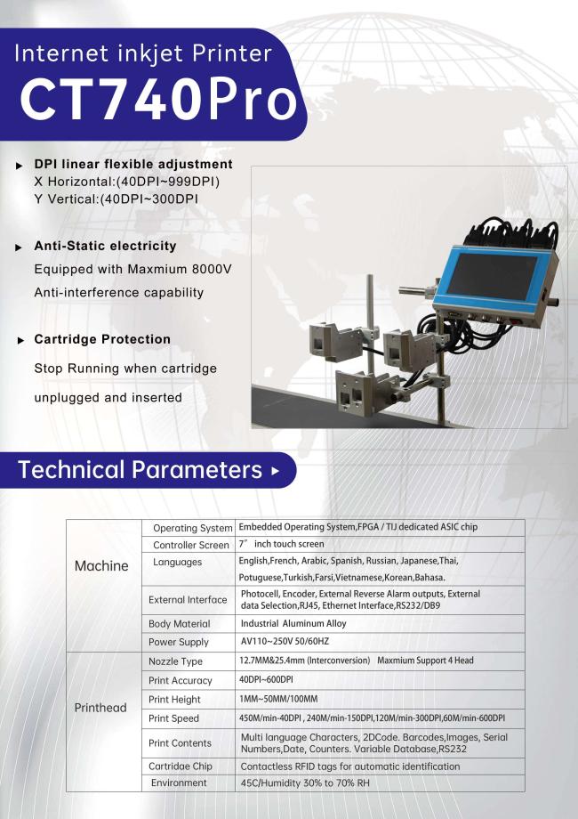 200MM Thermal Inkjet Printer Machine front view showing control panel and print mechanism