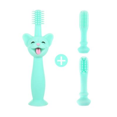 China Silicone Infant Teething Toys Toothbrush Food Grade Pig Head Shape for sale