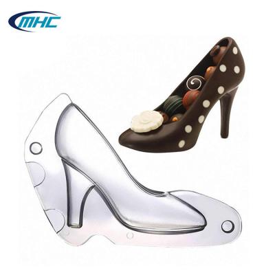 China Custom 3D High Heel Shoe Chocolate Mold Polycarbonate Baking Tools for sale