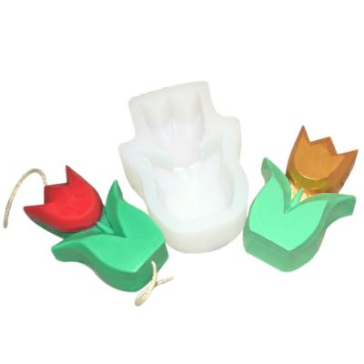 China Silicone Flexible Tulip Candle Mold Cube Sculpture Reusable Customized for sale