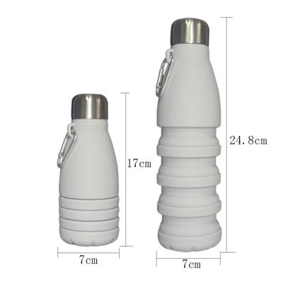 China Silicone Foldable Biodegradable Reusable Water Bottles 550ml Grey Customized for sale