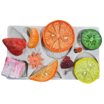 China Pasta de azúcar personalizada Mat Cake Decorating del modelo de la fruta del sistema de herramientas del silicón que cuece en venta
