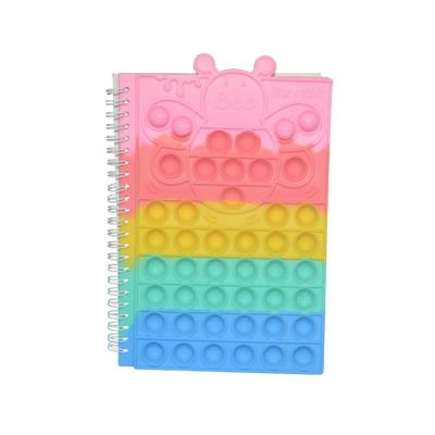 China Silicone Bees Pop Cover Back To School Fidget Toy Notebook A5 Loose Spiral Bubbles à venda