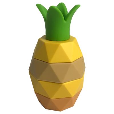 China Customized Children'S Educational Toy 5pcs Pineapple BPA Free Silicone Stacking Toy for sale