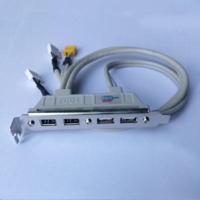 China NEW High quaility 2 USB 2.0 Ports + 2 Firewire IEEE 1394 Ports Expansion Rear Panel Bracket ,40cm length for sale