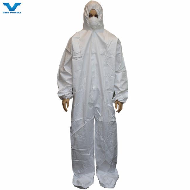 White Overalls Suits Disposable Coveralls with Hood and Boot