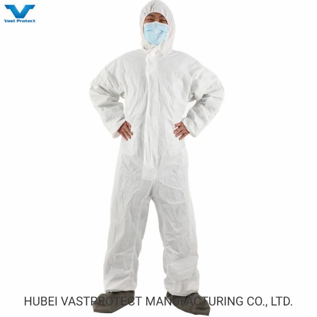Factory Cat 3 Type 5/6 Protective Safety Workwear Tyvek Waterproof Polypropylene Disposable Paper SMS Nonwoven PP Microporous Coverall
