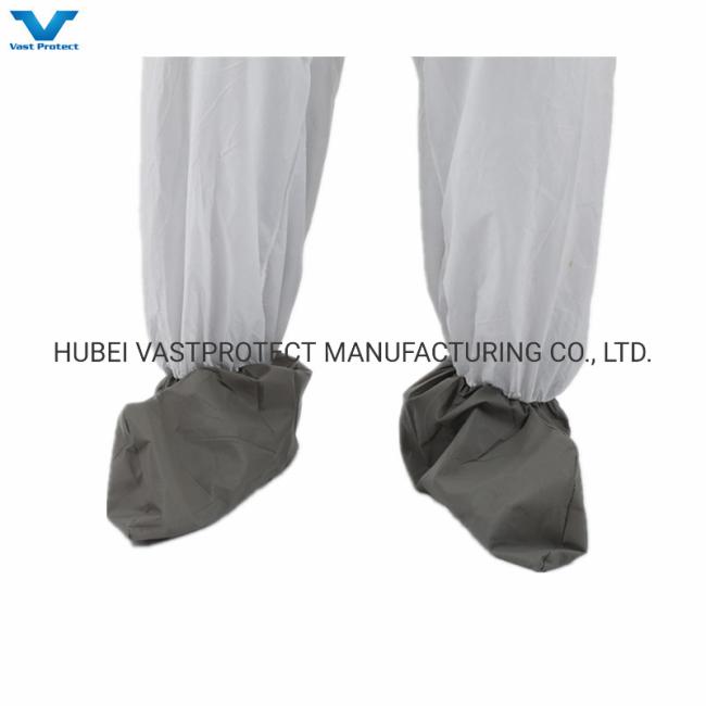 Industrial Safety PPE Protective Clothing Nonwoven Disposable Coveralls with Anti-Slip Grey Shoe Cover