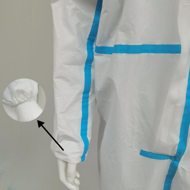 Breathable Waterproof Disposable Microporous Coverall with Tape Seamd