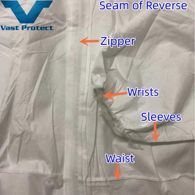 En1149 Disposable White Fluid Resistant Breathable Waterproof Microporous Clothing