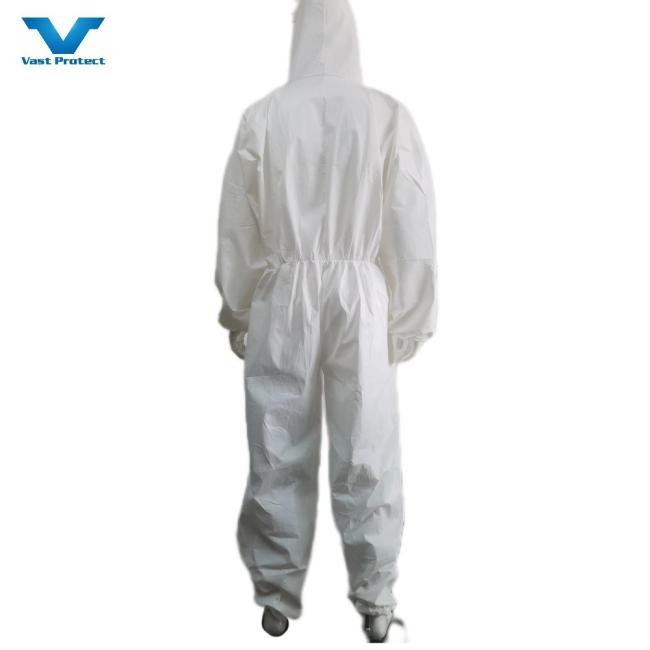 En14126 Wholesale White Waterproof Disaposable Microporous Protective Coveralls