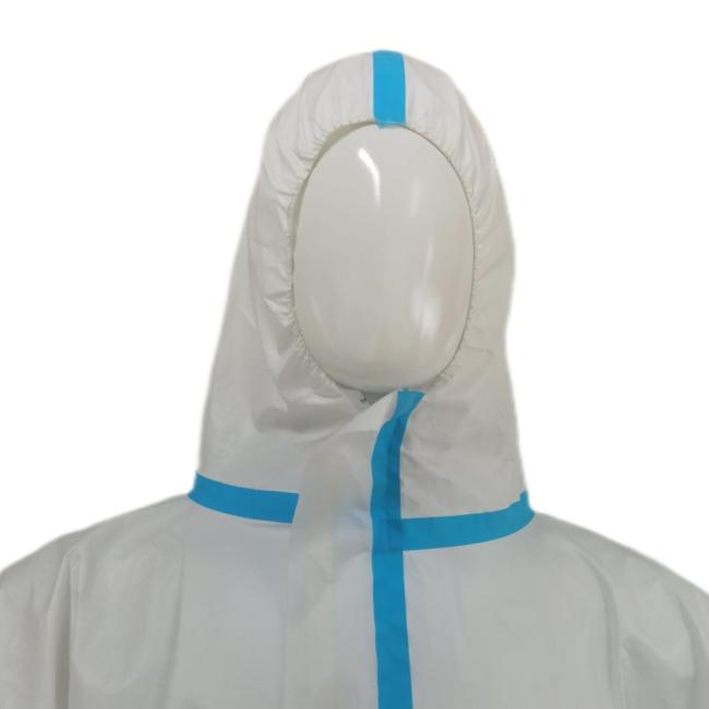 CE Type4/5/6 Protective Safety Nonwoven Microporous Coverall with Stick Strip