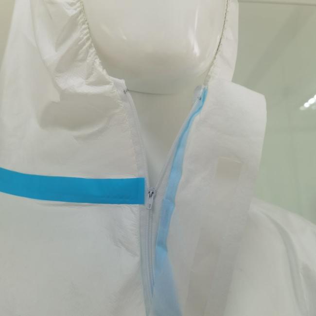 CE Type4/5/6 Manufacturer Direct Sale Microporous Nonwoven Coverall with Strip
