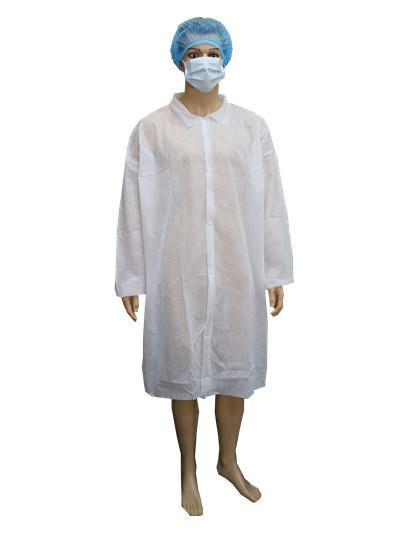 Cotton Knitting Cuff Nonwoven SBPP Disposable Lab Coats