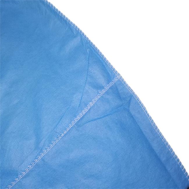 SMS Fabric Disposable Gown Waterproof Soft PPE Wholesale Visit Gown with Knitted Cuffs
