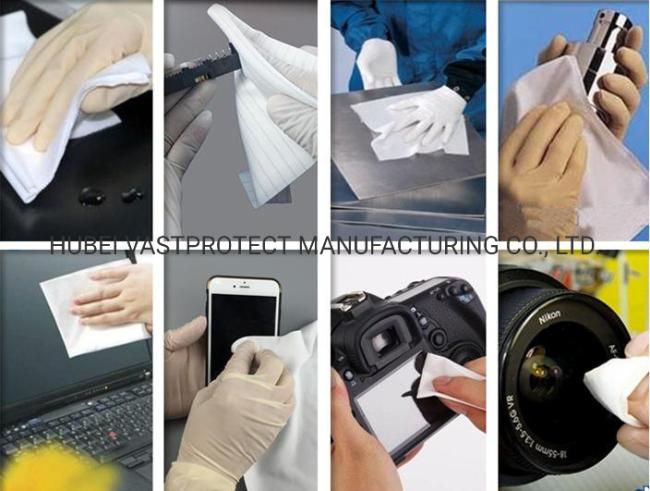 Antistatic Lint Free 100% Polyester Cleanroom Wipers for Mobile Phone Screen Cleaning