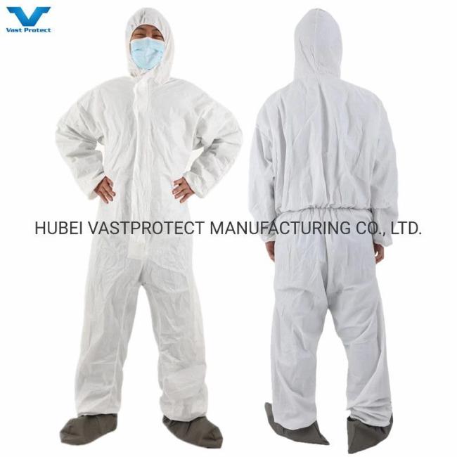 Industrial Safety Disposable Coverall with Anti-Slip Grey Bootcover