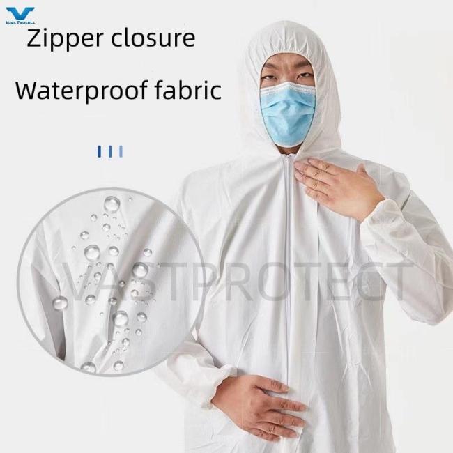 Wholesale Durable Type5&6 Industrial Microporous Hooded Protective Coverall