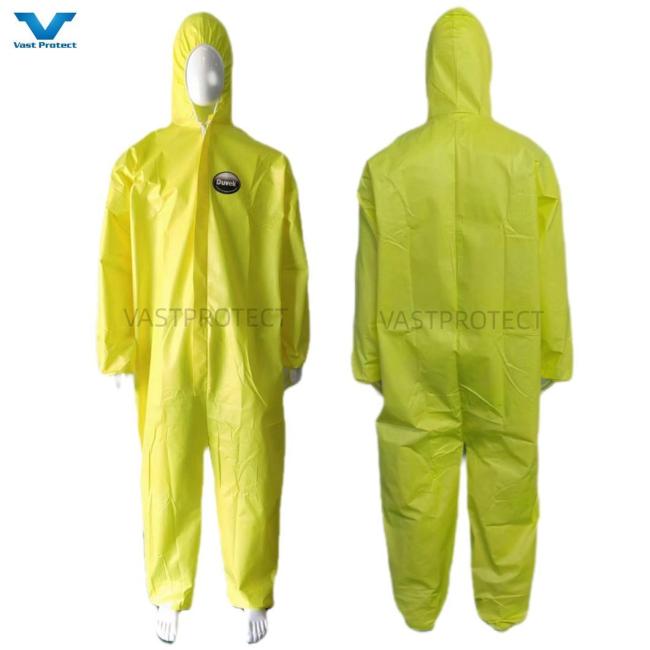 Type4 Microporous Chemical Proof Industrial Yellow Protective Coveralls