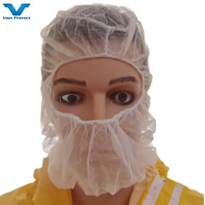 China Customized Logo Non Woven Disposable PP Ninja Space Astronaut Balaclava Hood Head Cover for sale