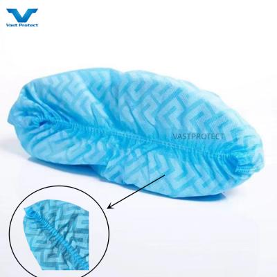 China Disposable PP 10-20g Elastic Blue Anti Slip Printed Shoe Cover For High Standar for sale