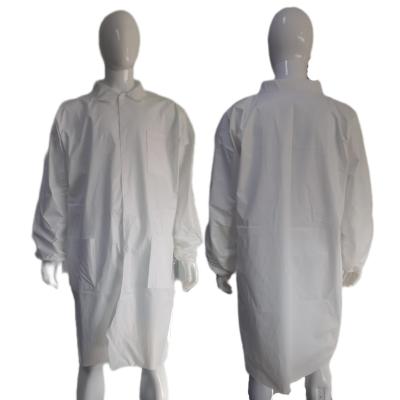 China CE Nonwoven Workwear Customized White Microporous Lab Coat for sale