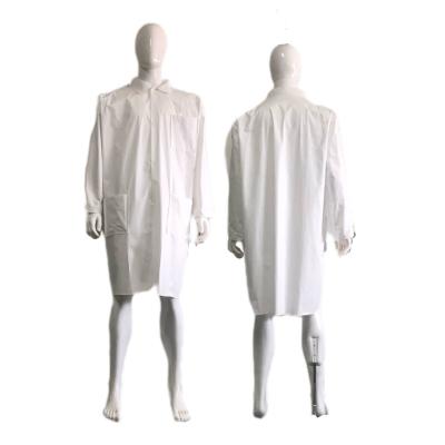 China Microporous Disposable Nonwoven Uniform Lab Coat For Adult Dustproof Waterproof Coat for sale