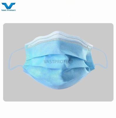 China ISO13485 Máscara anti-polvo descartável Brinco de orelha azul Tipo iir Camadas 3 Ply à venda