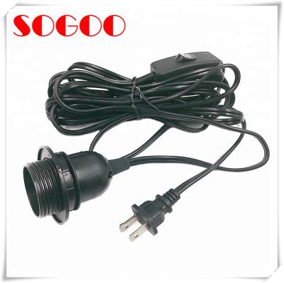 China A lâmpada do conjunto E27 do cabo de alimentação do bulbo do diodo emissor de luz do pendente baseia a tomada da UE com interruptor Inline à venda