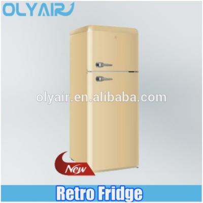 China BCD-210 refrigerador retro, refrigerador de la puerta doble, refrigerador colorido en venta