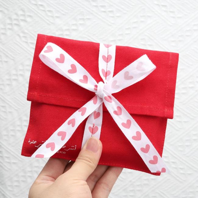 Envelope-style dust bag showing interior and exterior design