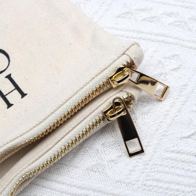 Close-up of logo printing and bag construction details