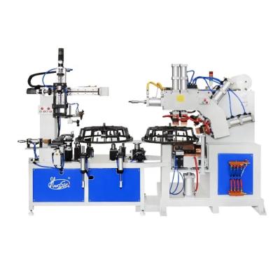 China Double Station Automatic Wire Looping Industrial Spiral Fan Guard Spot Welding Machine for sale