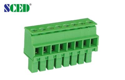 China 2-22 Poles Plug In Terminal Block With M2 Screw Female Sockets Brass Clamp Cage for sale