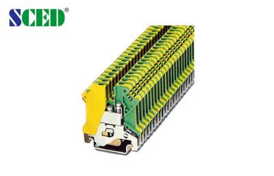 China Ground Type 6mm2 Din Rail Terminal Blocks Industrial Electrical Connectors for sale