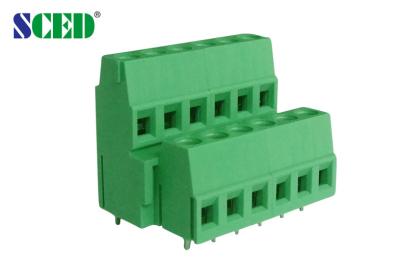 China 2 Levels Green Color PCB Screw Terminal Block Power Connector for sale