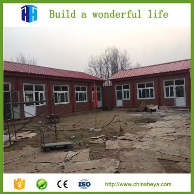 China prefab steel frame container house modular school with gable roof for sale