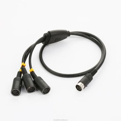 China 8P Male To 3PCS 5P Female DIN Cables Home Appliance for sale