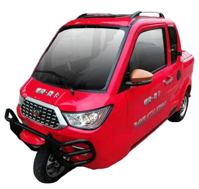 China YAOLON Cargo Passenger Loader Pickup Truck Three Wheel Enclosed Gasoline Tricycle 200w for sale