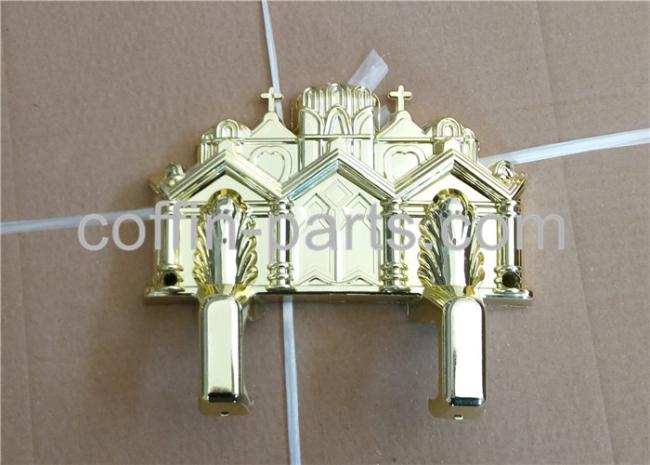Close-up view of Plastic Casket Corners with Cathedral design